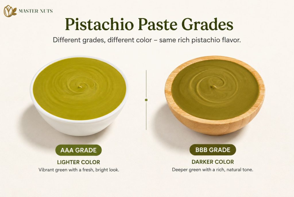 pistachio paste grades
AAA Pistachio Paste vs BBB Pistachio Paste